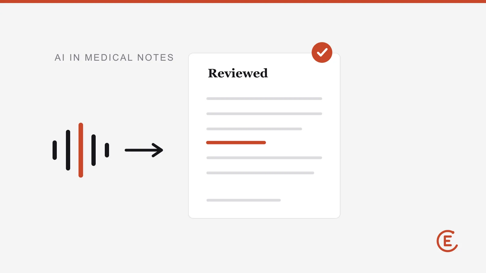 A reviewed medical note with a verification checkmark